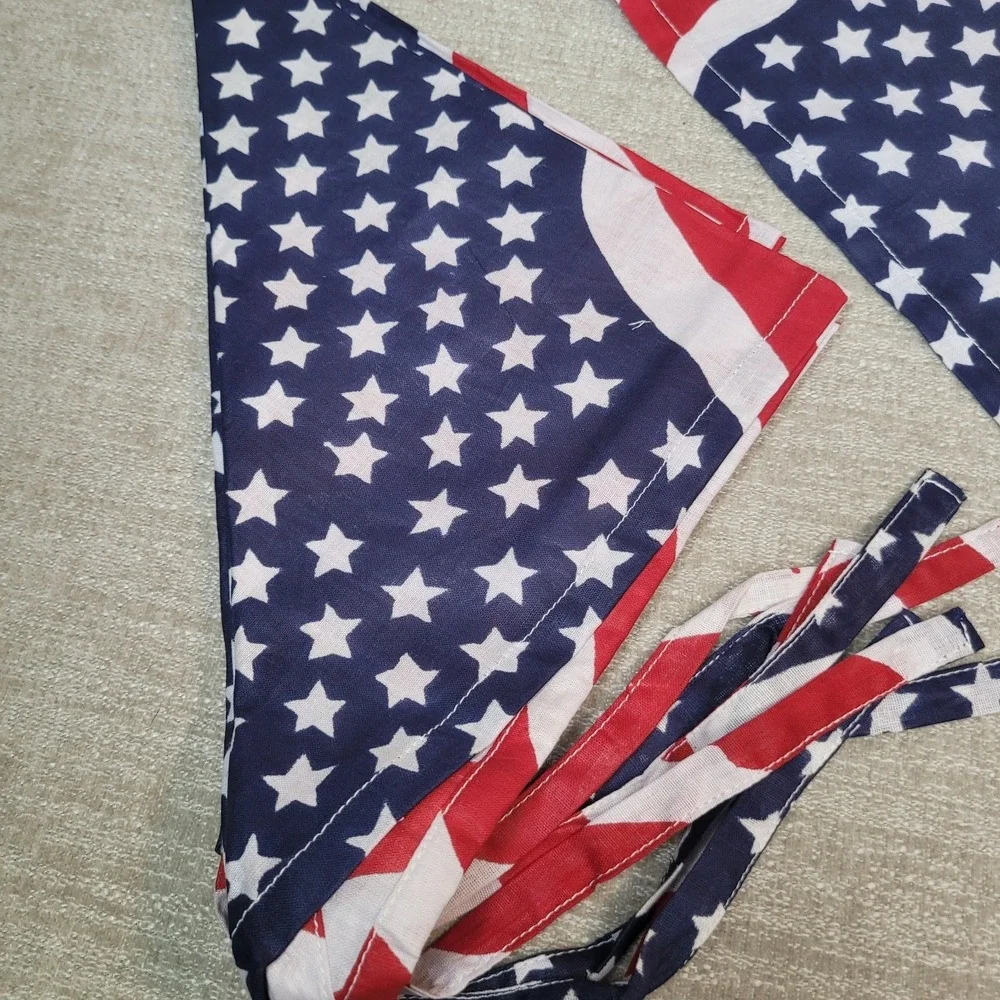 Set of 12 USA American Flag Bandannas Kerchief Facemask 100% Cotton Lot NEW
